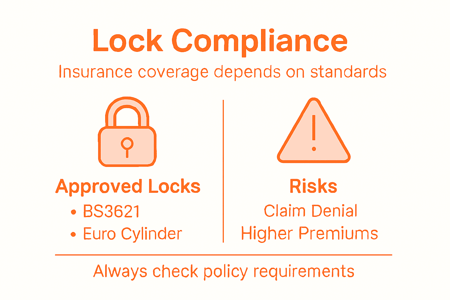 Infographic about insurance lock compliance risks and standards