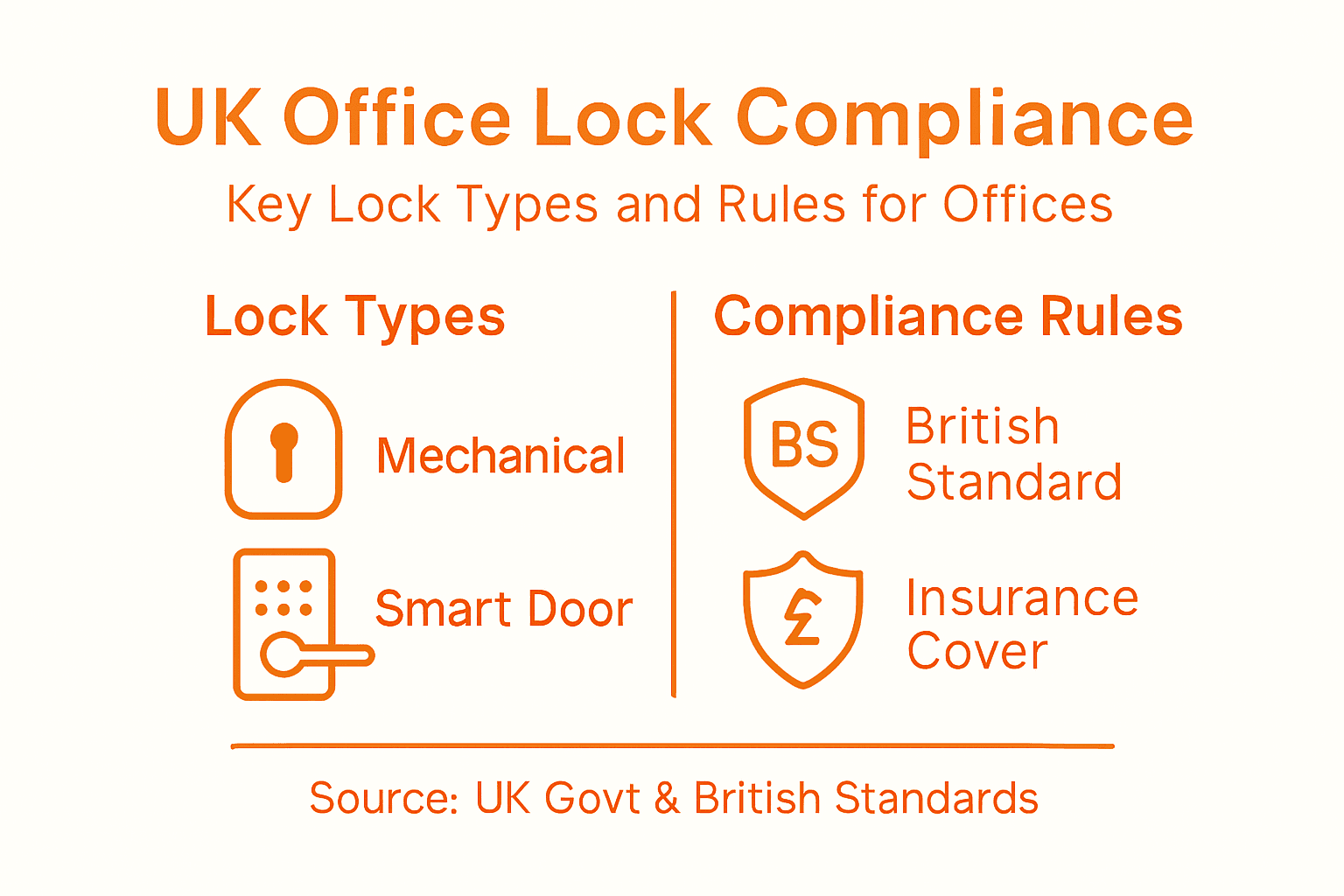 Infographic UK office lock types and rules overview