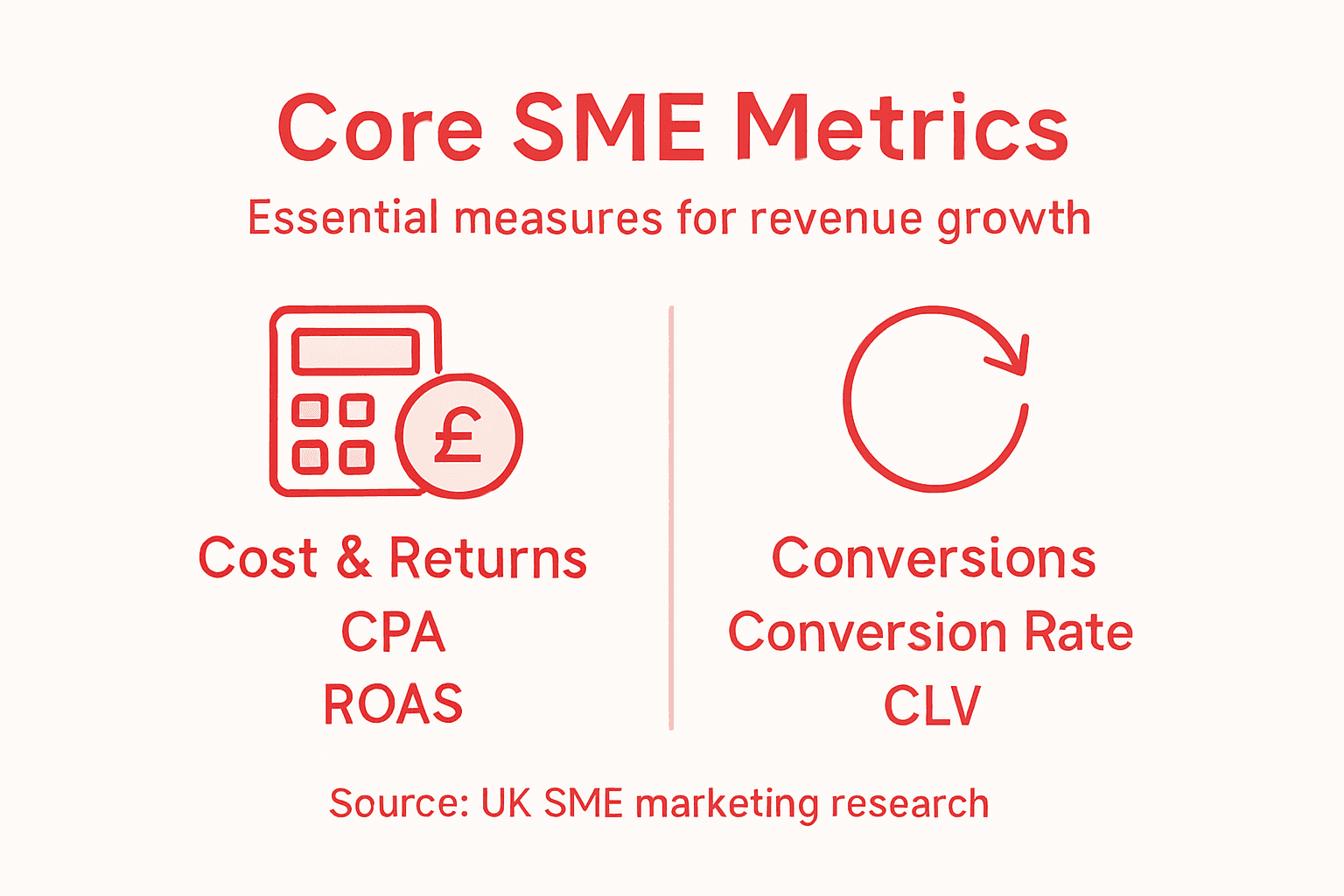 Infographic of core SME marketing metrics