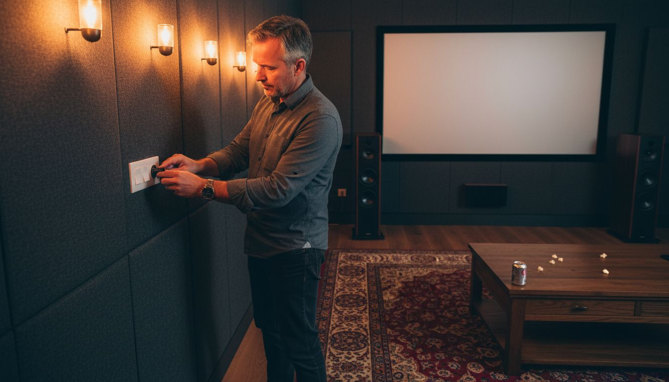 Man layering ambient and accent lights