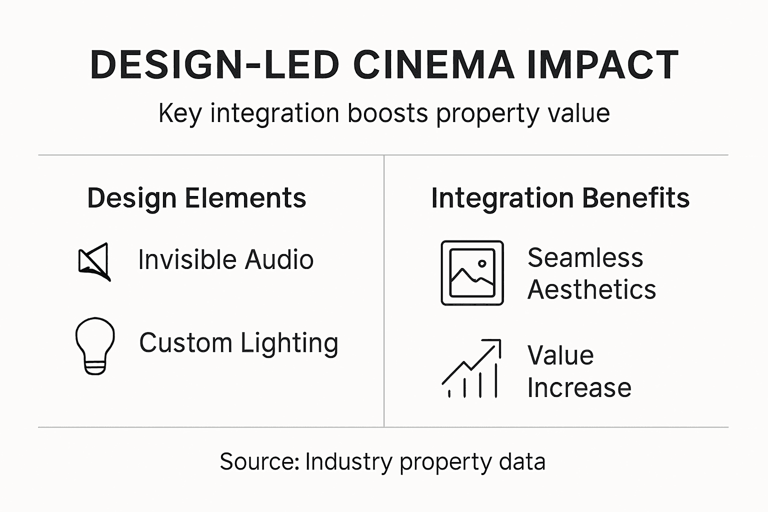 Infographic on home cinema integration benefits