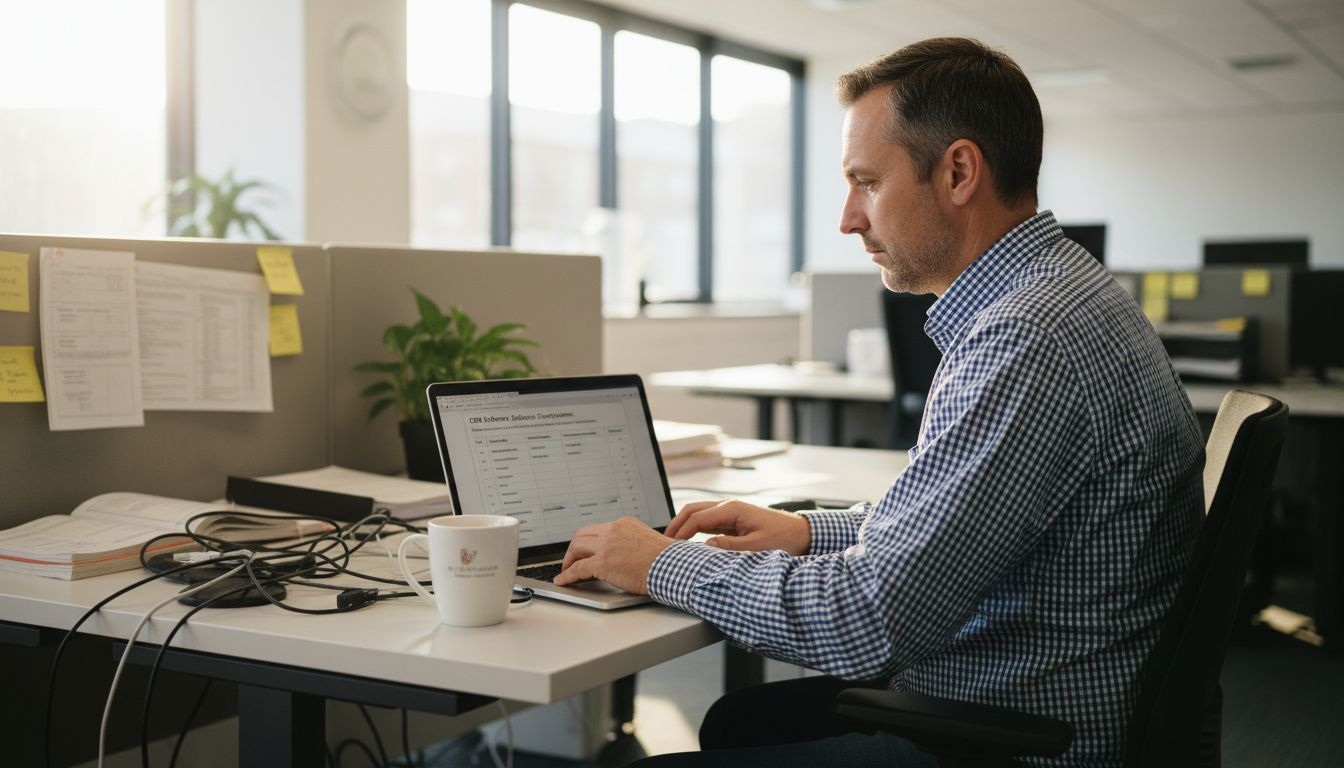 Sales director comparing CRM workflow options