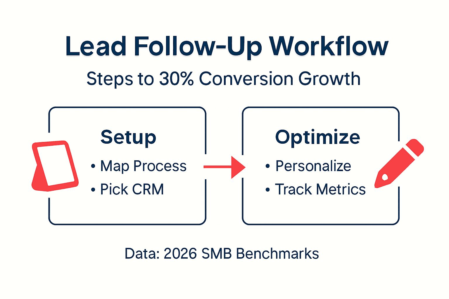 Infographic lead follow-up workflow steps and optimization