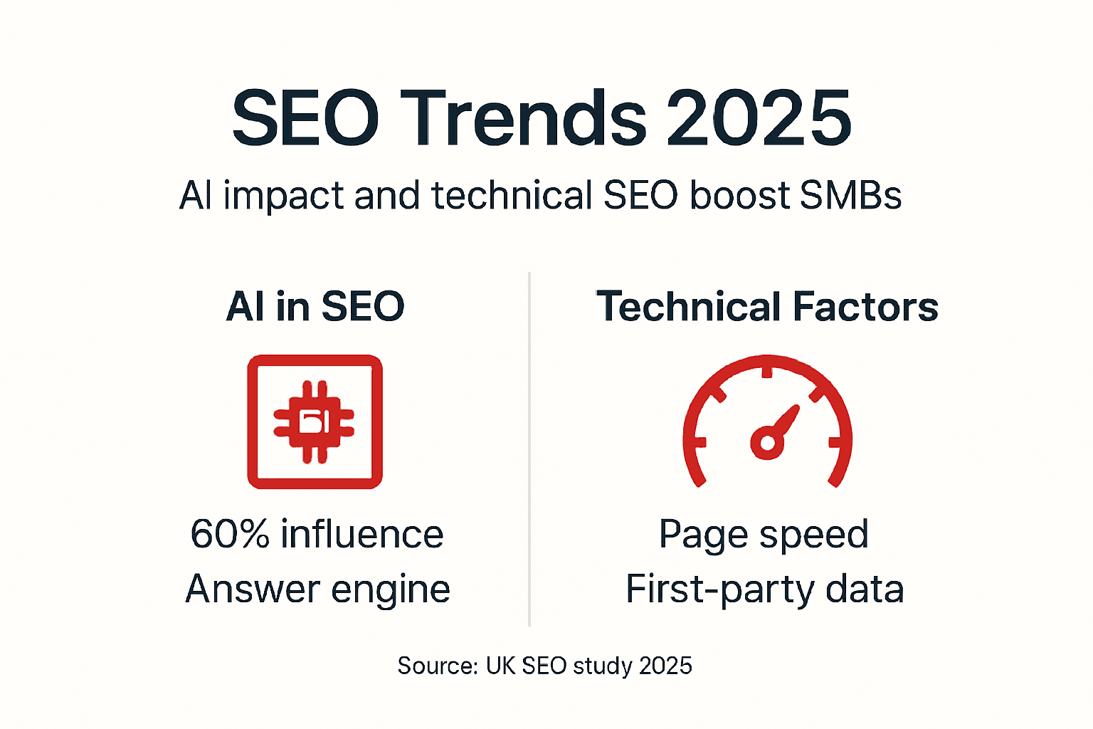 Infographic showing 2025 SEO AI and tech trends