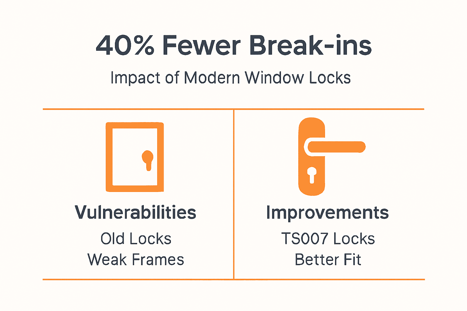Infographic showing break-in reduction with updated locks