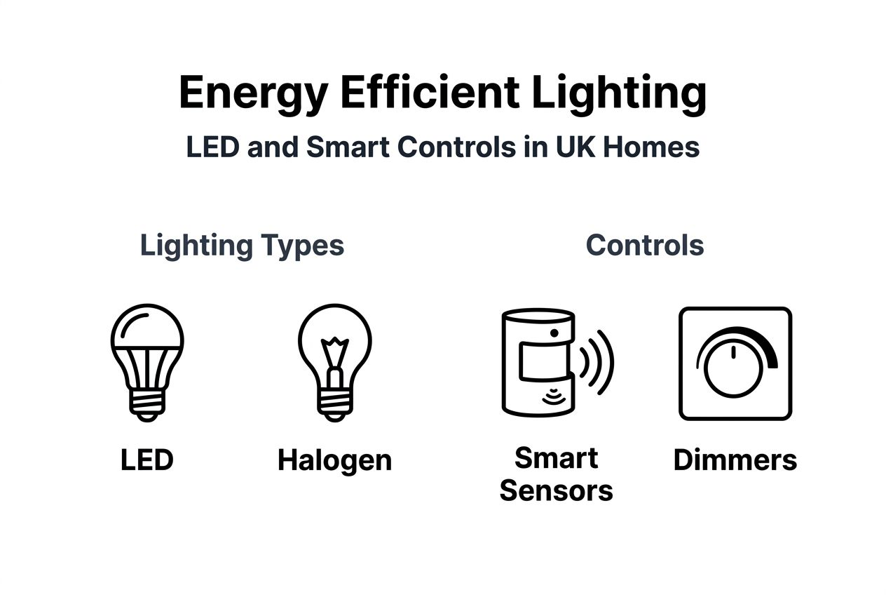 Infographic showing energy efficient lighting comparison