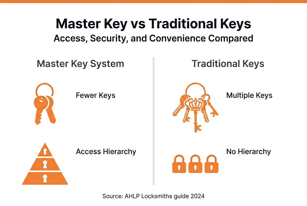 Infographic comparing master key and traditional systems