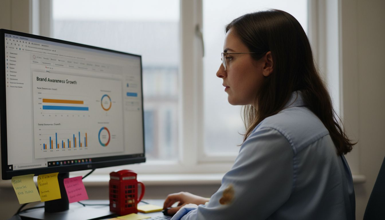 Marketer analyzing UK brand awareness data