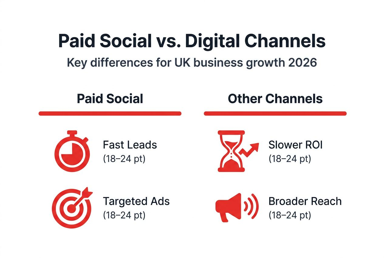 Infographic comparing paid social and other channels