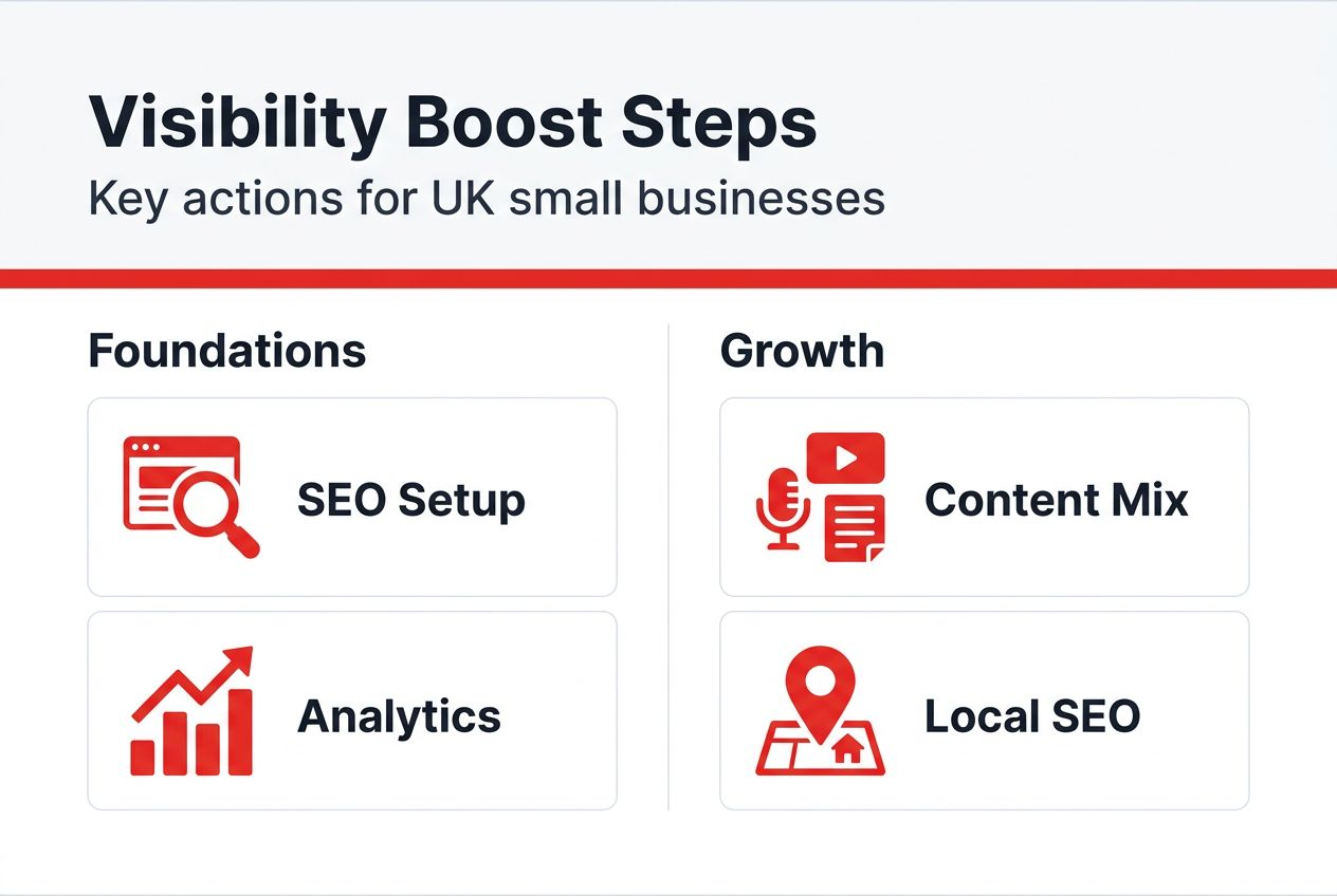 Infographic with steps to boost SME online visibility