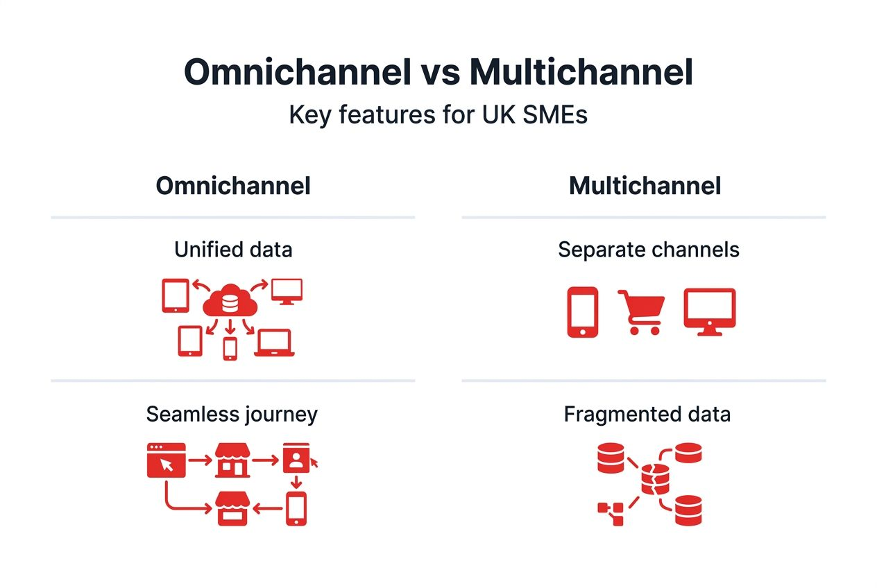 Infographic comparing omnichannel and multichannel