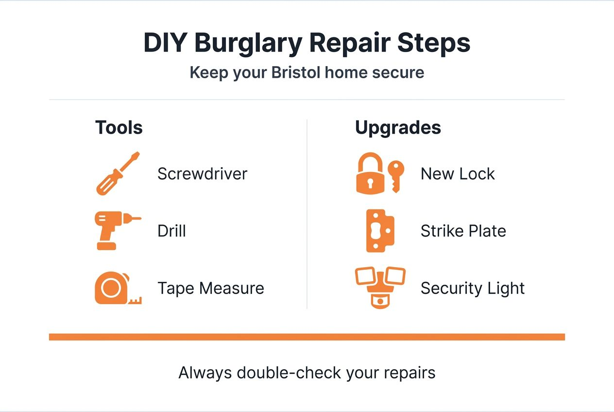 Infographic on essential burglary repair steps