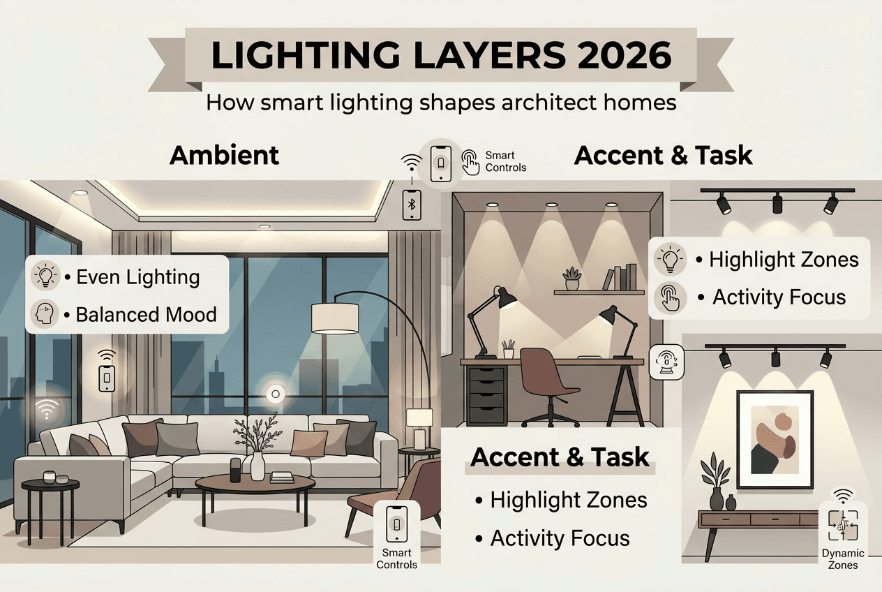 Infographic layering types in modern home lighting