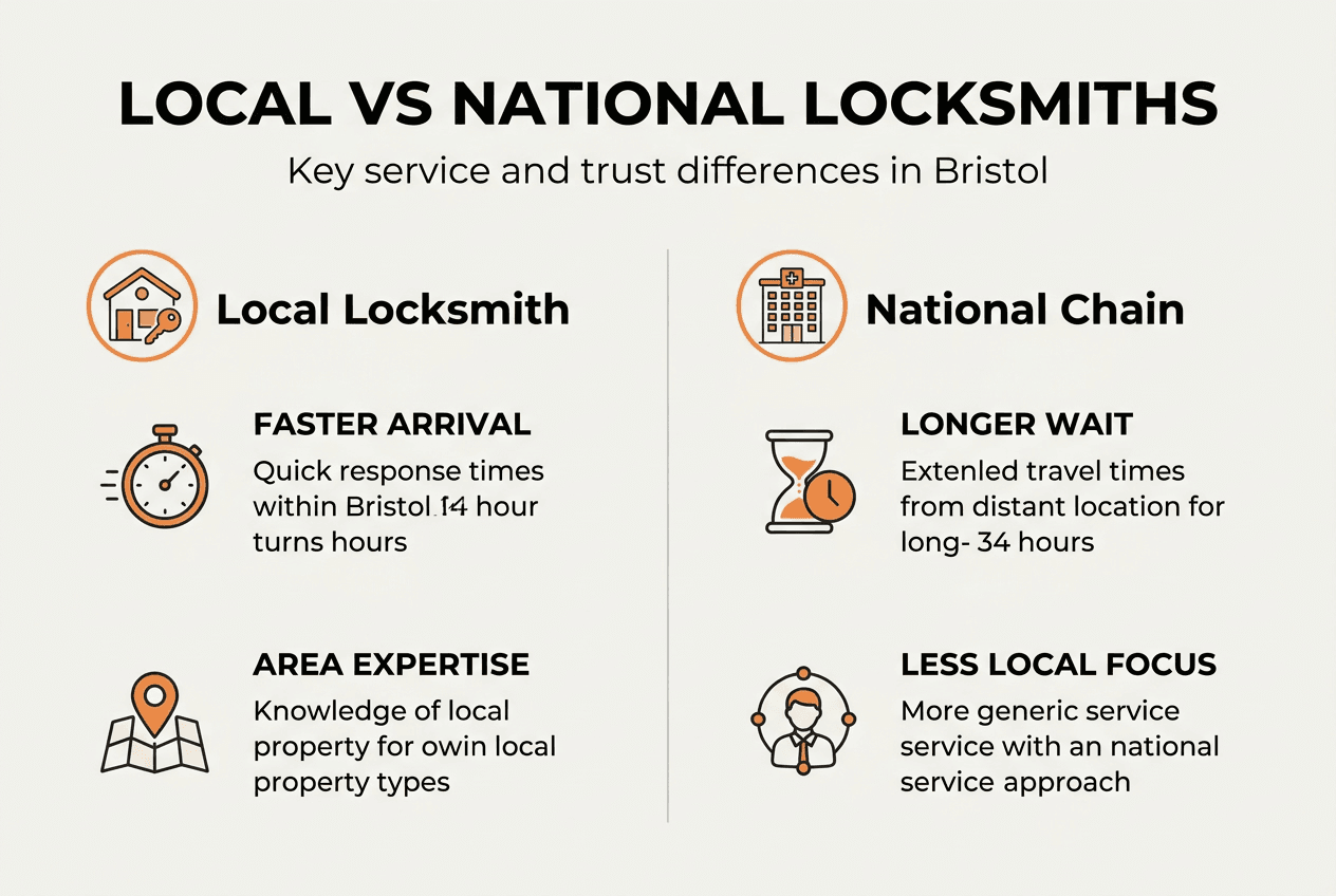 Infographic comparing local and national locksmith services