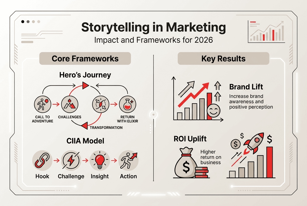 Infographic highlights storytelling frameworks and results