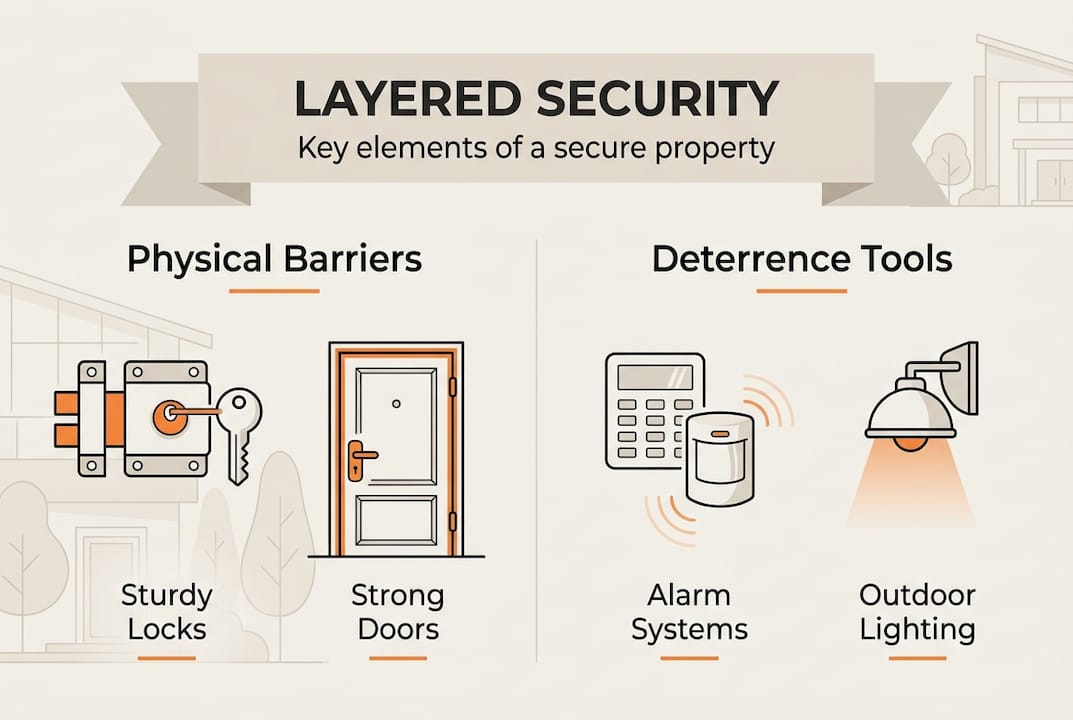 Infographic of layered security components