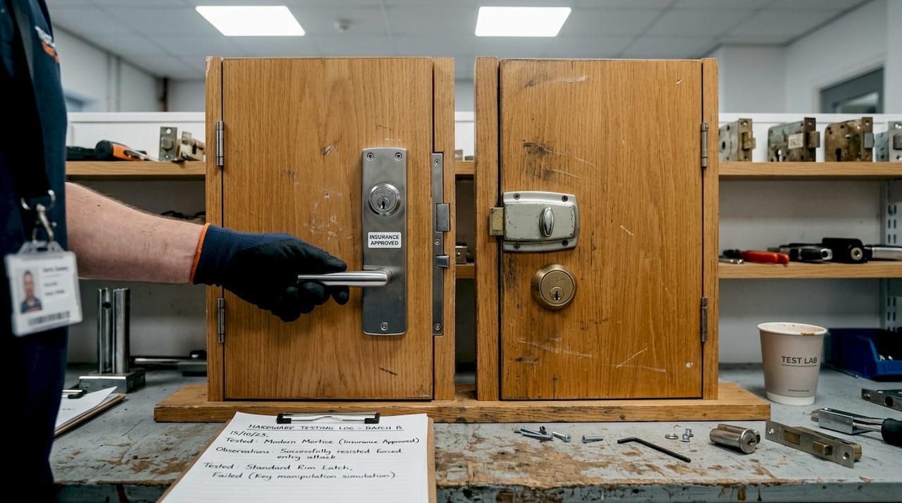 Comparison of insurance-approved and standard locks