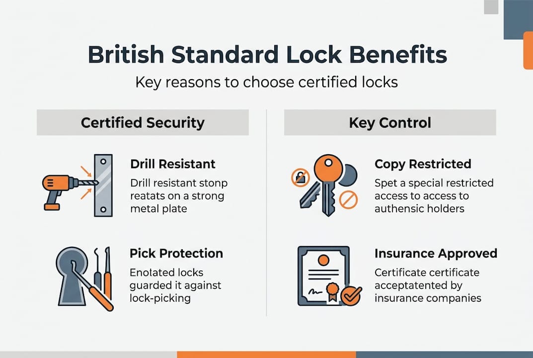 Infographic comparing British Standard lock features