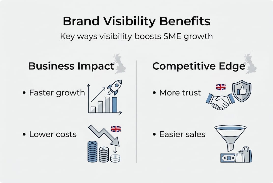Infographic showing benefits of brand visibility