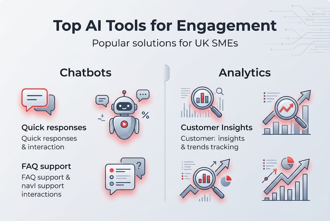Infographic showing AI tools for engagement