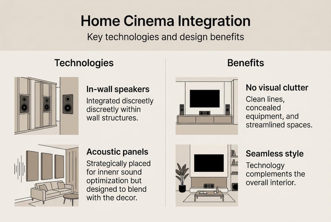 Infographic showing integrated cinema tech and benefits