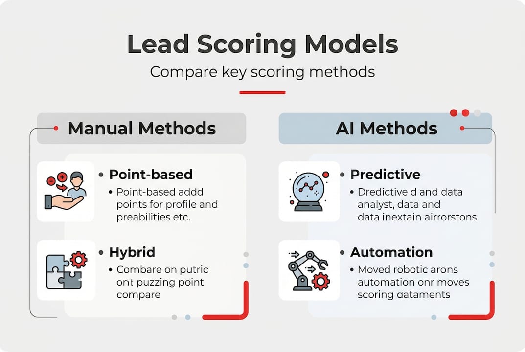 Infographic compares main lead scoring methods