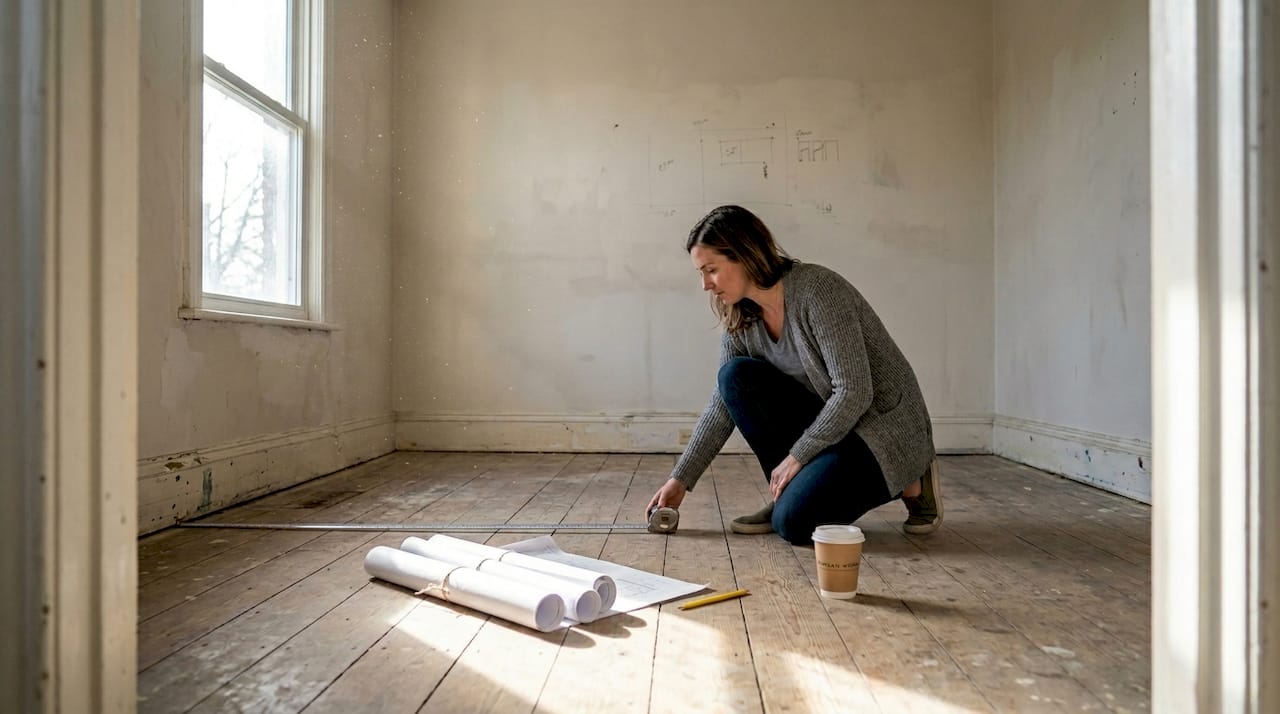 Person measuring room for home cinema design