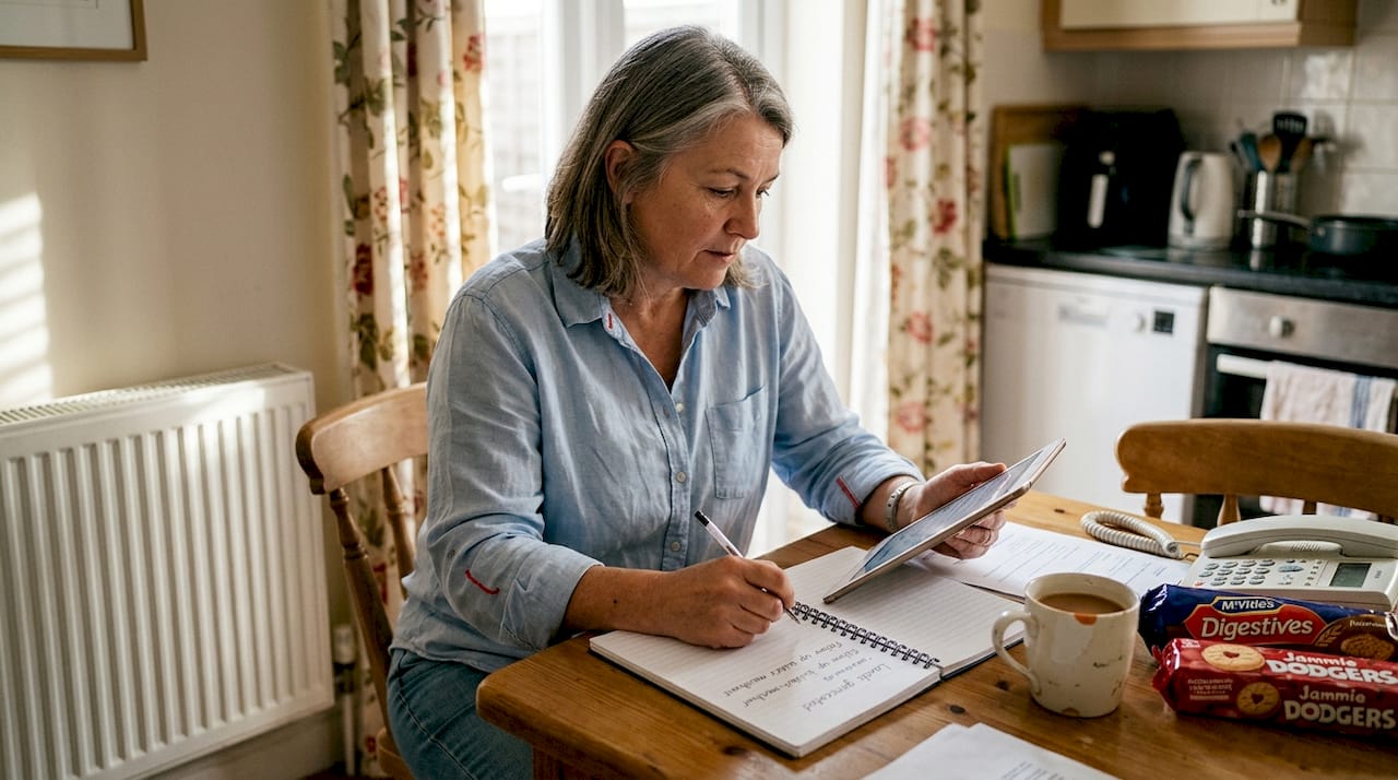 Business owner checks lead notifications on tablet