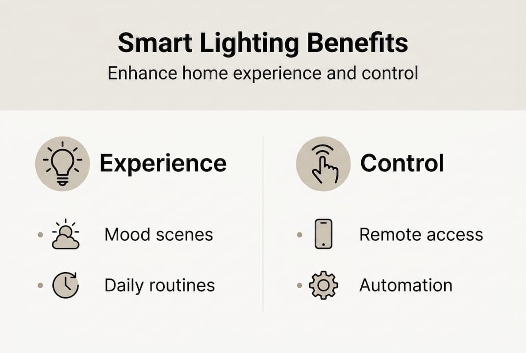 Infographic on smart lighting benefits overview