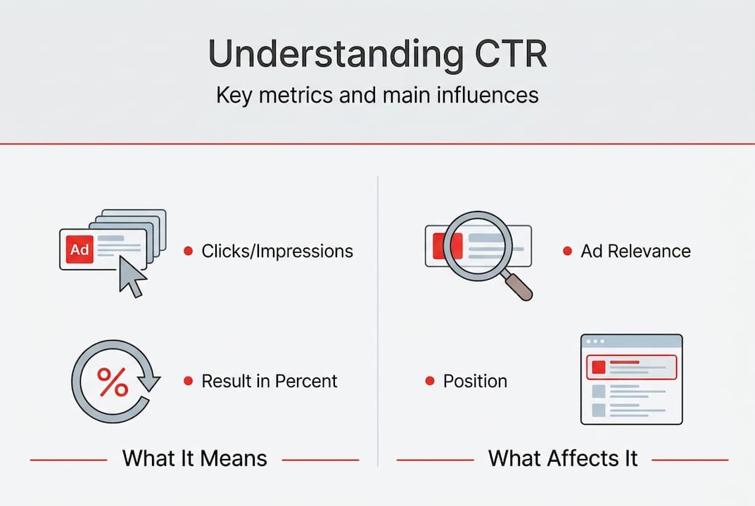 Infographic explaining CTR basics and influences