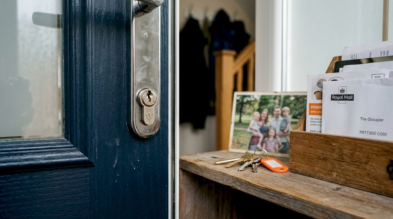 Close-up of British Standard euro lock