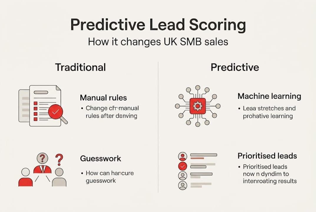 Infographic comparing traditional vs predictive scoring