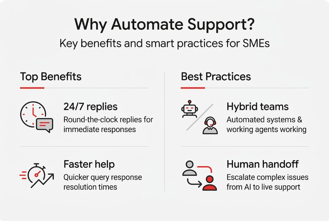 Infographic summarizes automation benefits and practices