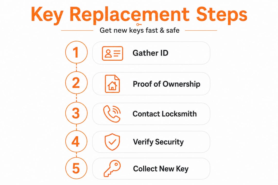 Five-step infographic for fast key replacement