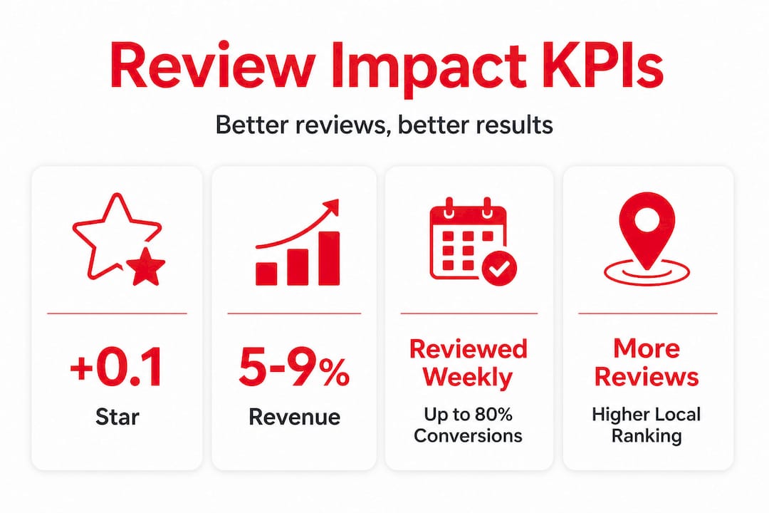 Infographic showing review impact statistics