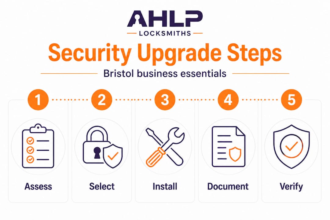 Infographic showing business security upgrade process