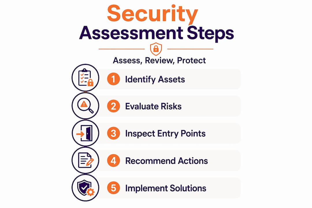 Infographic security assessment process steps