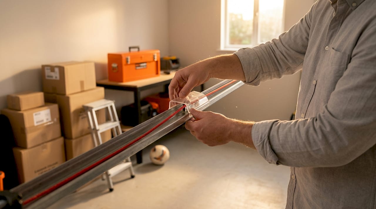 Installing emergency release shield on garage door