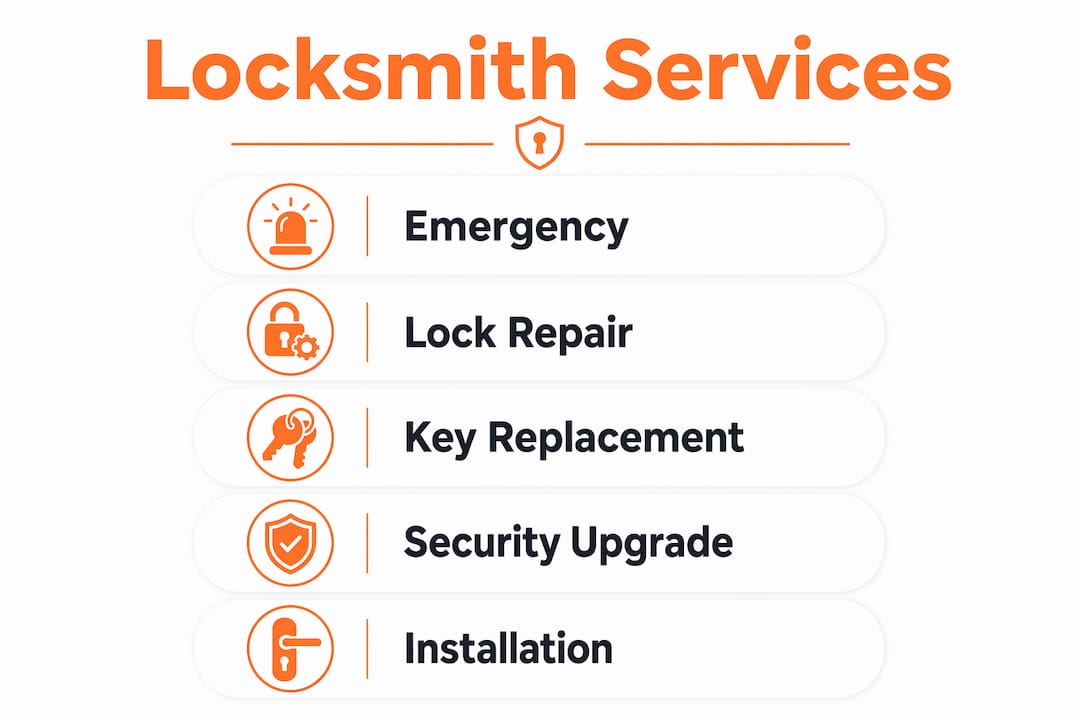 Infographic showing locksmith service steps