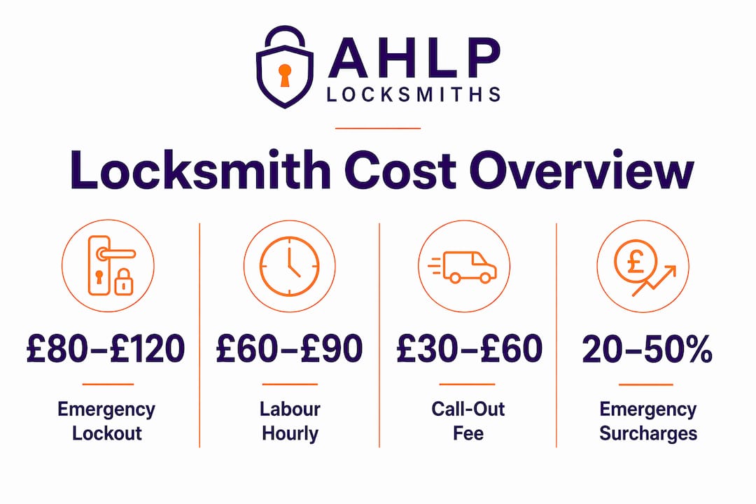 Infographic showing locksmith service cost comparison