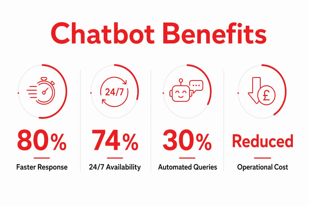 Infographic showing chatbot business efficiency statistics