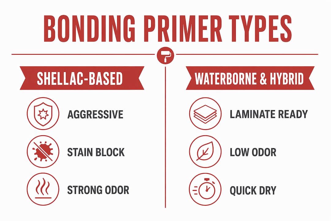 Infographic comparing bonding primer types