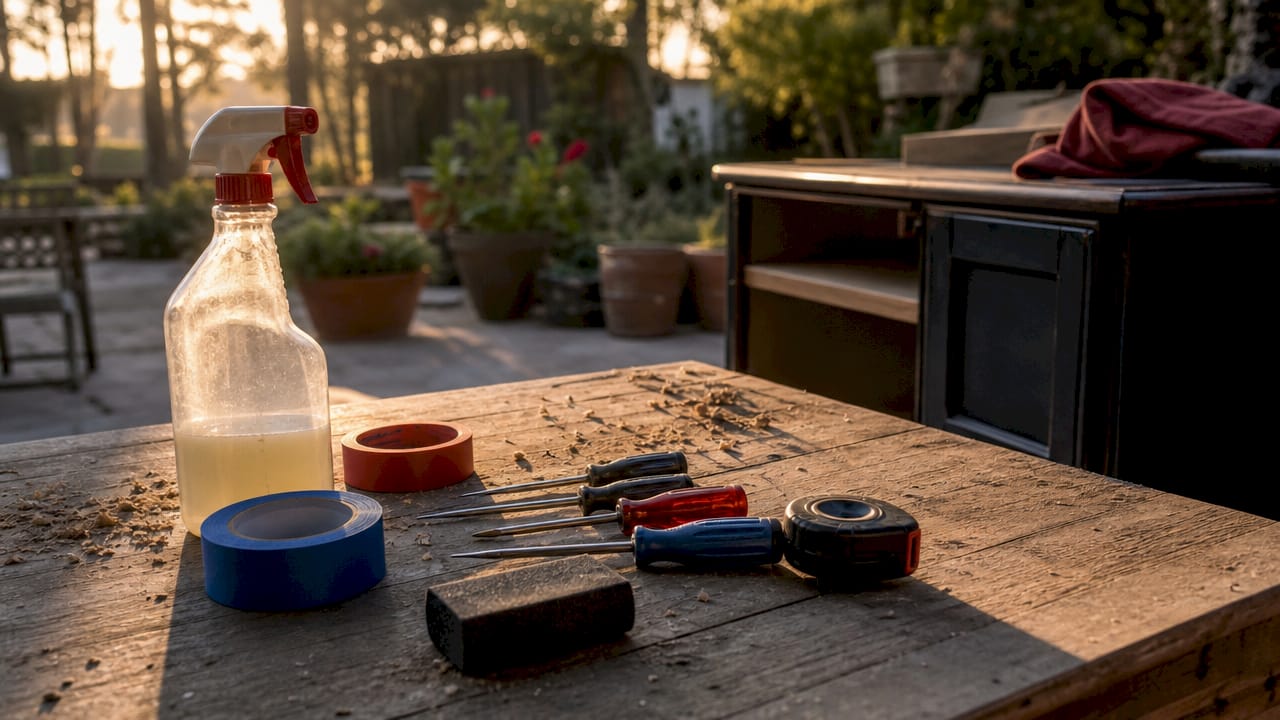 Tools and materials for cabinet refinishing