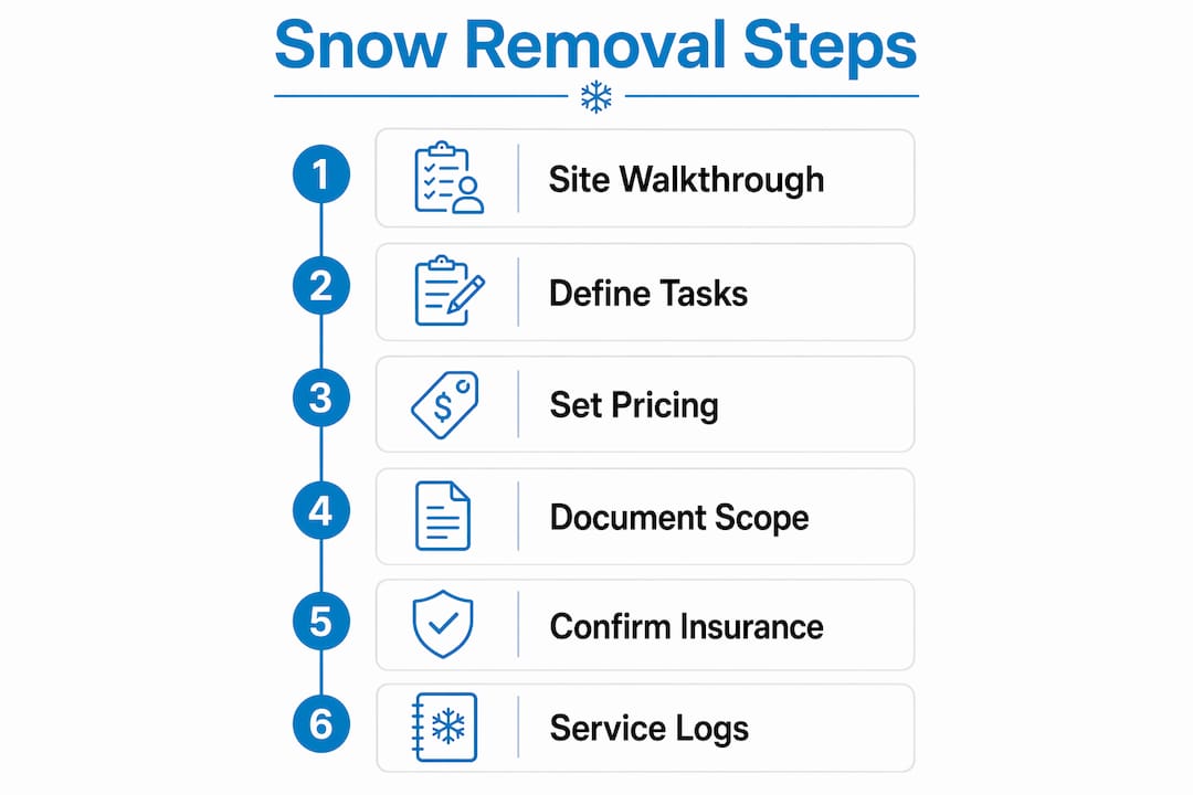 Infographic outlining snow removal scope steps