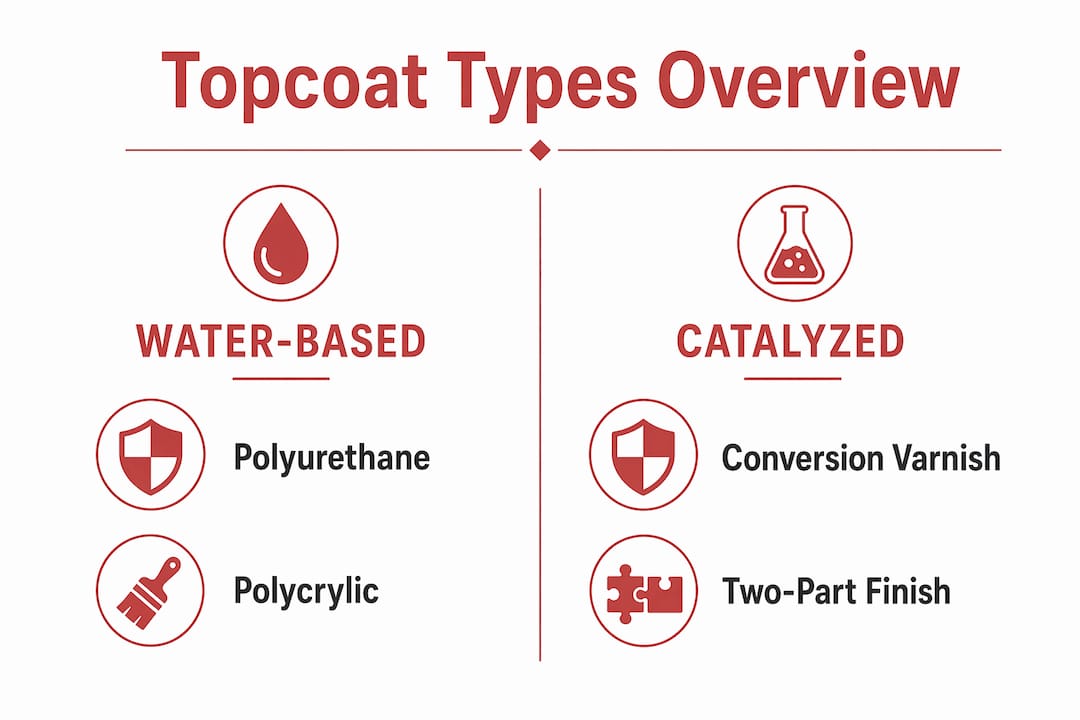 Infographic comparing topcoat types and durability