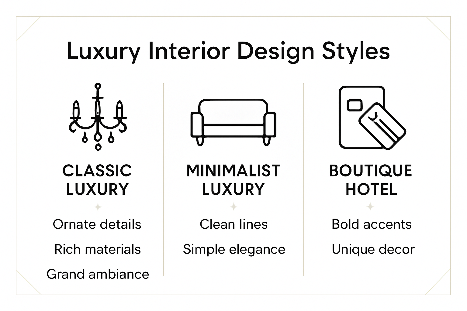 Luxury Interior Design: Elevating Homes with Elegance 1 Infographic: luxury design style comparison