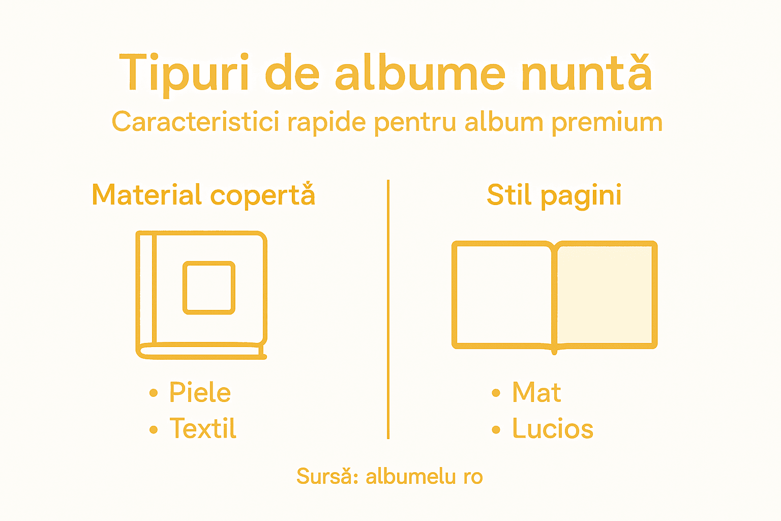 Infografic: modele de albume de nuntă premium