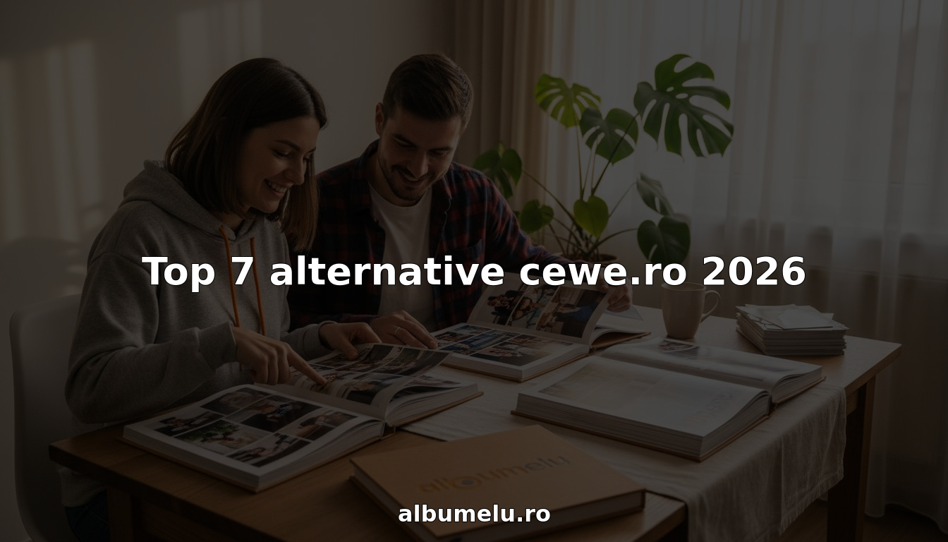 Un cuplu răsfoiește acasă mai multe variante de albume foto, încercând să aleagă împreună cea mai potrivită pentru amintirile lor.