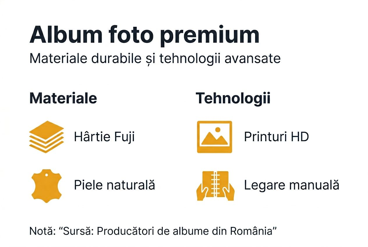 Infografic: cele mai bune materiale și tehnologii folosite pentru albumele foto premium