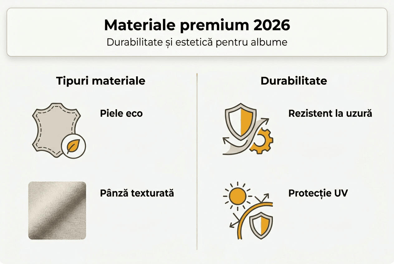 Infografic: materiale premium și durabilitatea albumelor